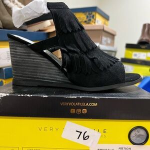Very Volatile Black Fringe Wedges